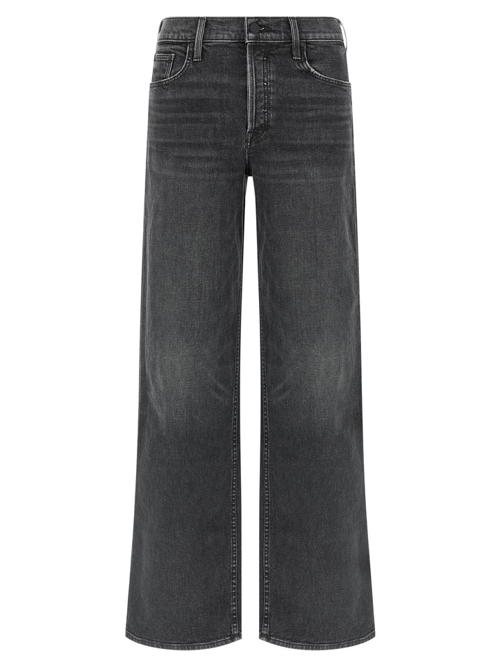 Mother Denim Black Cotton Straight-Leg Jeans