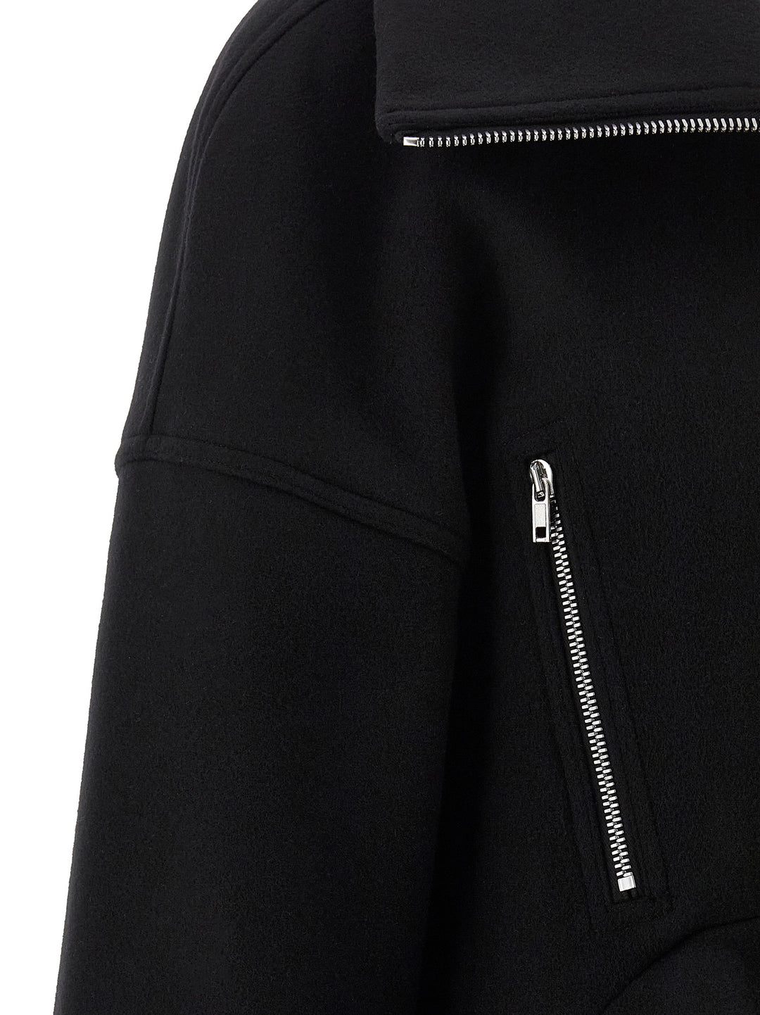 Rick Owens Black Virgin Wool Coat
