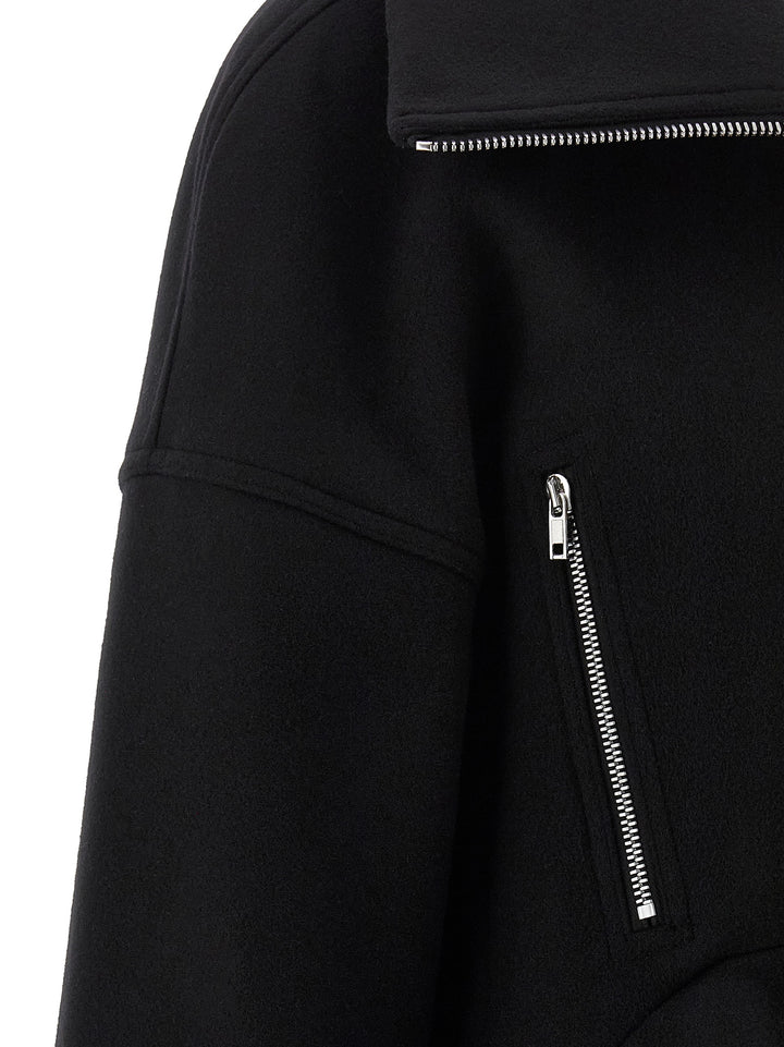 Rick Owens Black Virgin Wool Coat