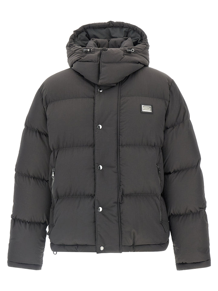 Dolce &amp; Gabbana Gray Polyamide Full-Length Jacket