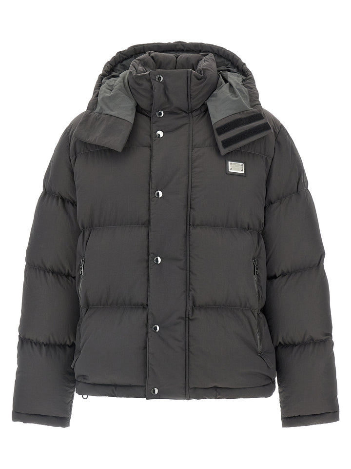 Dolce &amp; Gabbana Gray Polyamide Full-Length Jacket