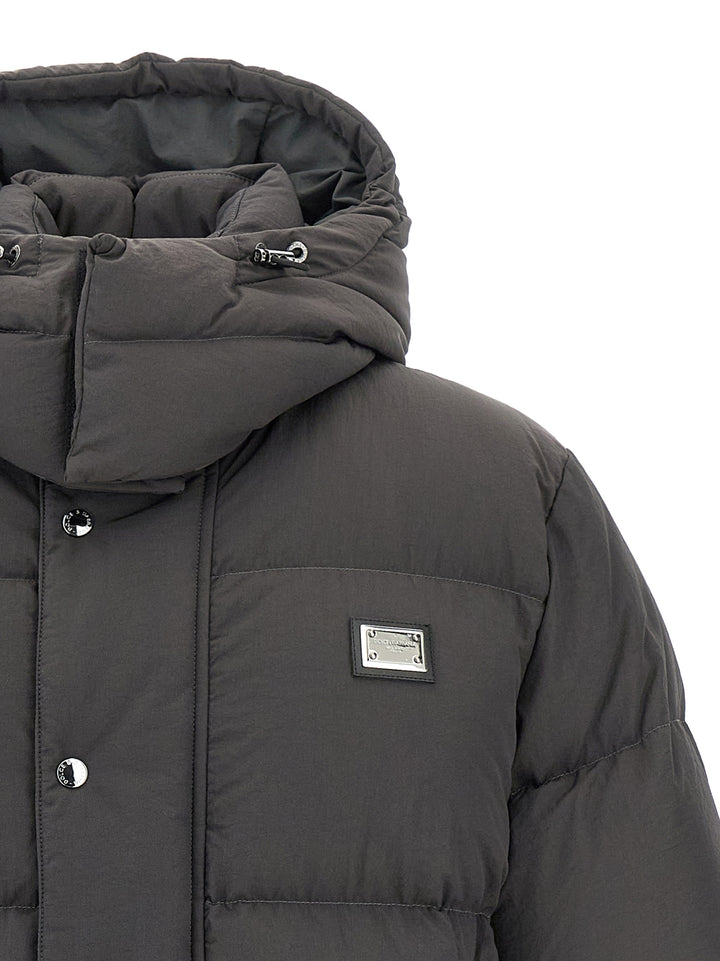 Dolce &amp; Gabbana Gray Polyamide Full-Length Jacket