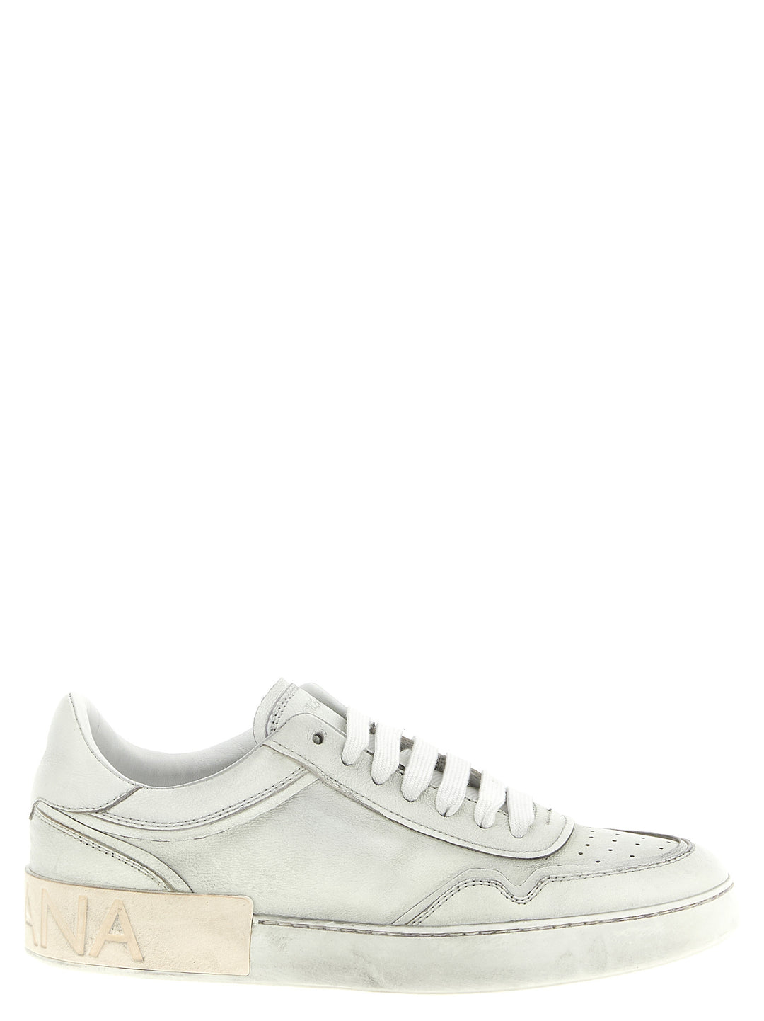 Dolce &amp; Gabbana White Lamb Leather Low Top Sneakers