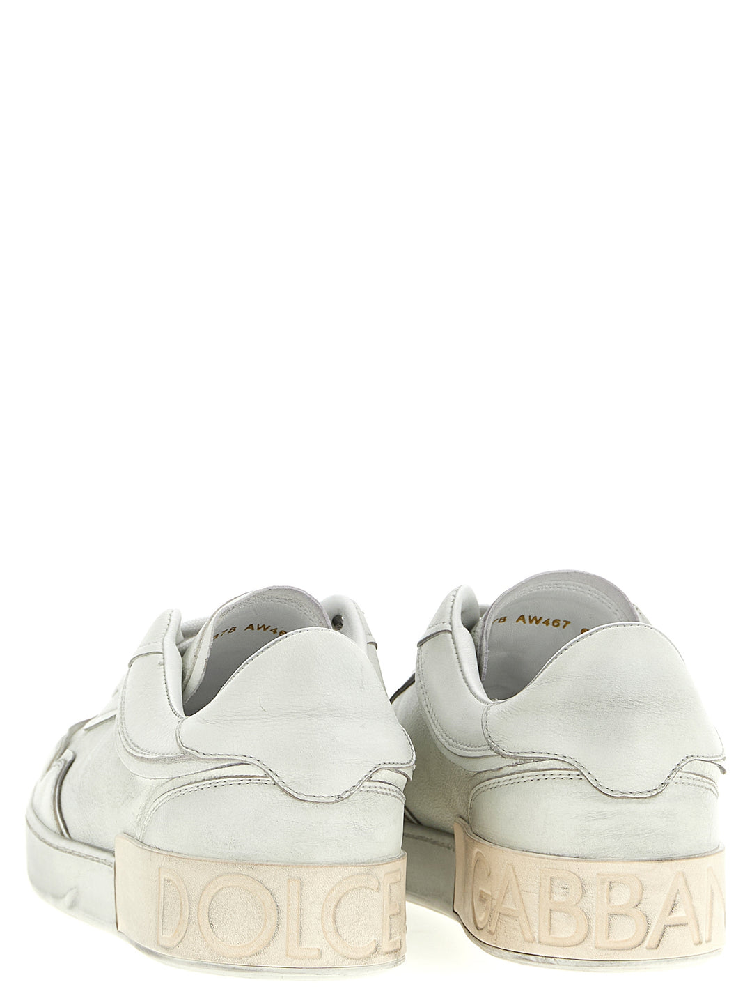 Dolce &amp; Gabbana White Lamb Leather Low Top Sneakers