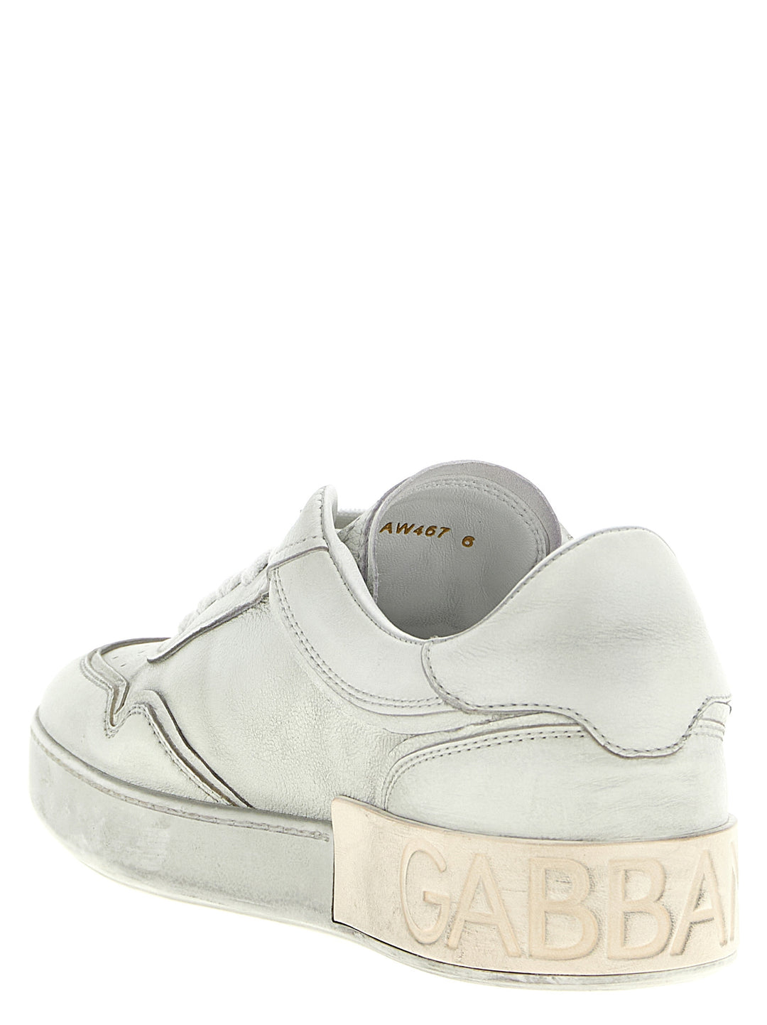 Dolce &amp; Gabbana White Lamb Leather Low Top Sneakers