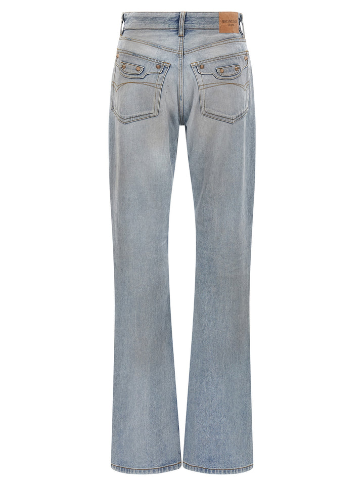Balenciaga Blue Cotton Straight-Leg Jeans
