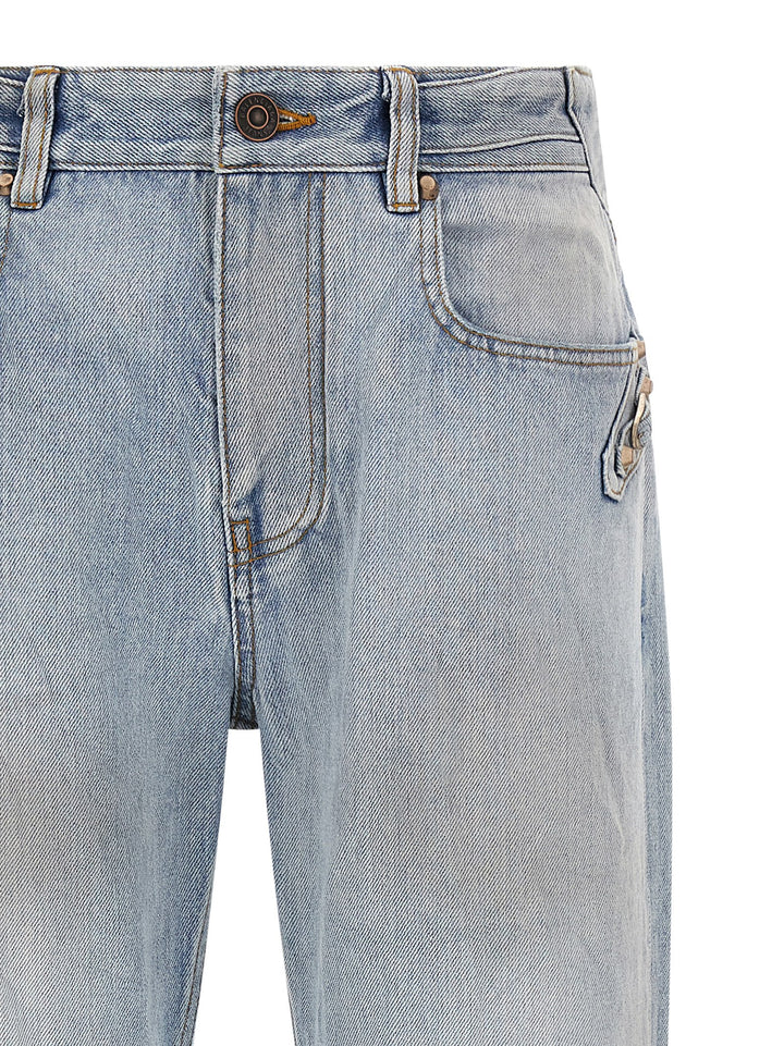 Balenciaga Blue Cotton Straight-Leg Jeans
