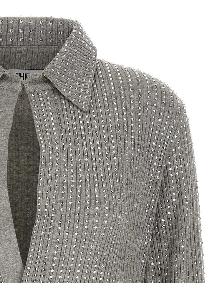 The Attico Gray Cotton Short Dress