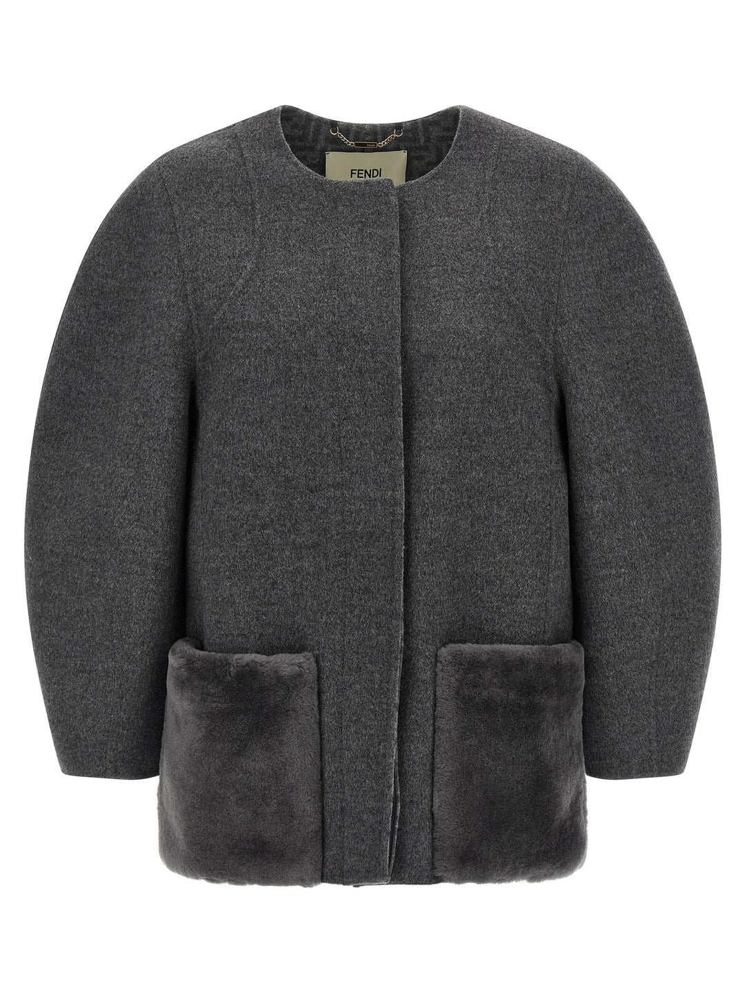 Fendi Gray Virgin Wool Coat