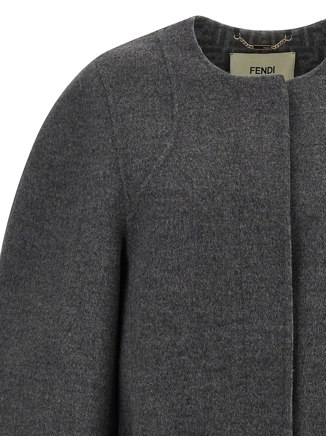 Fendi Gray Virgin Wool Coat