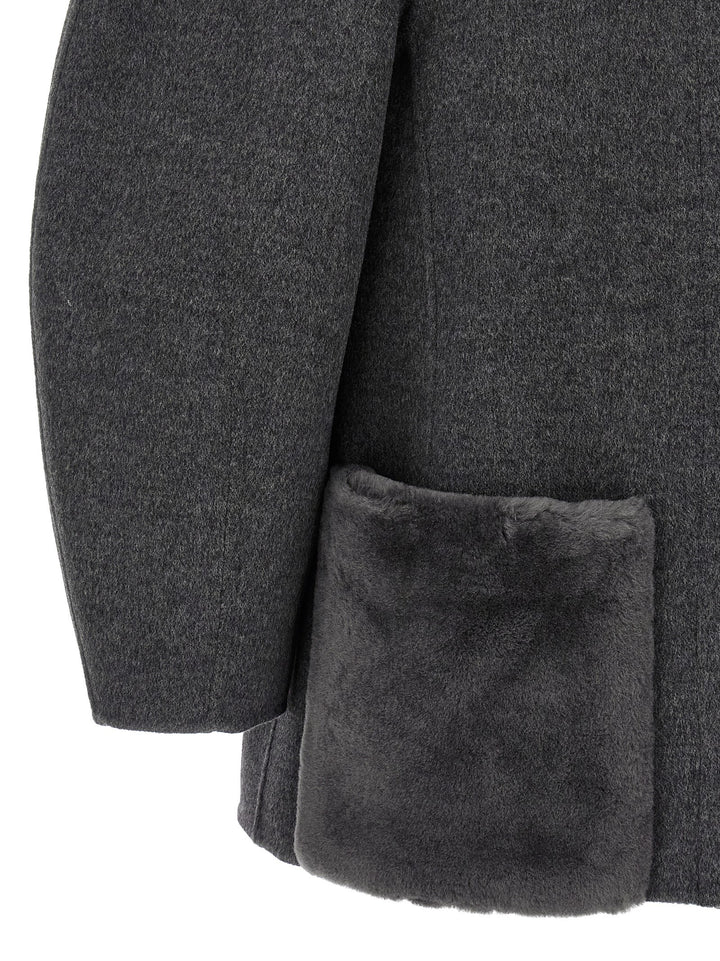 Fendi Gray Virgin Wool Coat