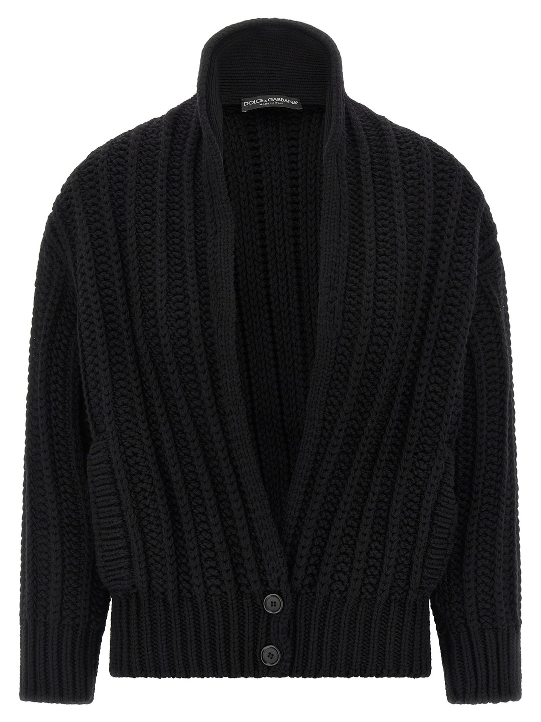 Dolce &amp; Gabbana Black Virgin Wool Cardigan
