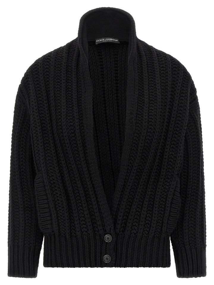 Dolce &amp; Gabbana Black Virgin Wool Cardigan