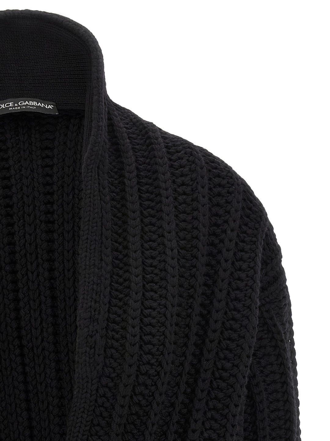 Dolce &amp; Gabbana Black Virgin Wool Cardigan
