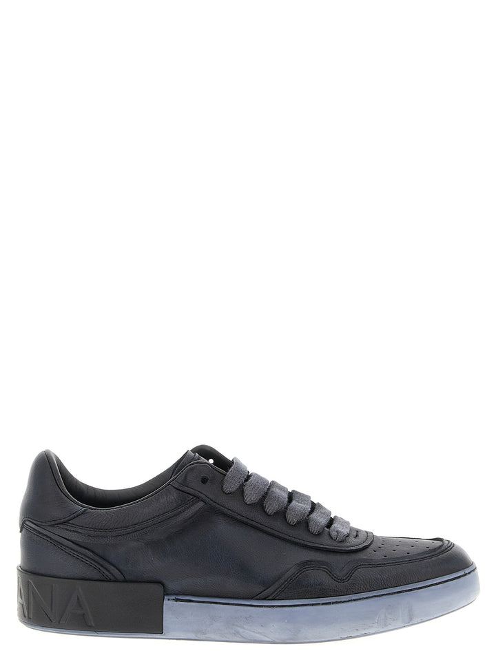 Dolce &amp; Gabbana Black Lamb Leather Low Top Sneakers