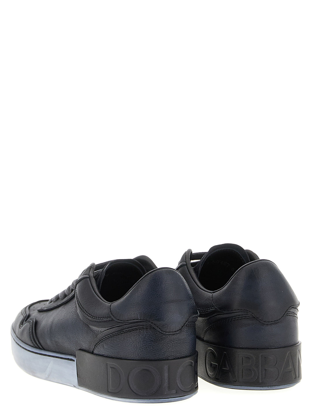 Dolce &amp; Gabbana Black Lamb Leather Low Top Sneakers