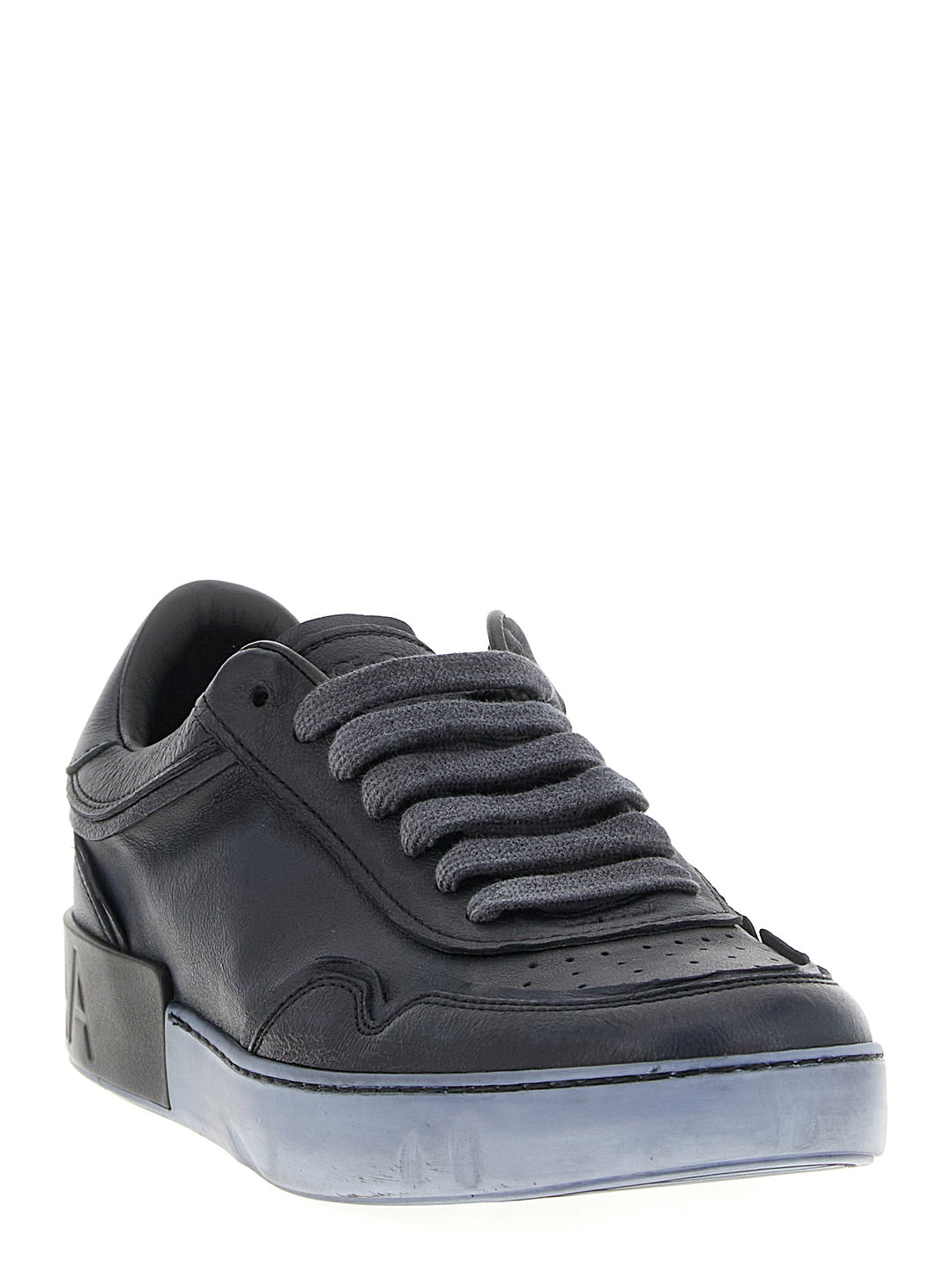 Dolce &amp; Gabbana Black Lamb Leather Low Top Sneakers