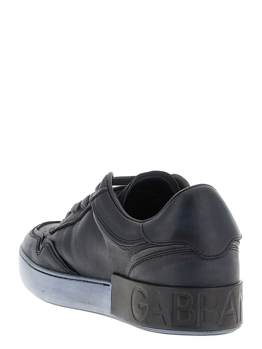 Dolce &amp; Gabbana Black Lamb Leather Low Top Sneakers