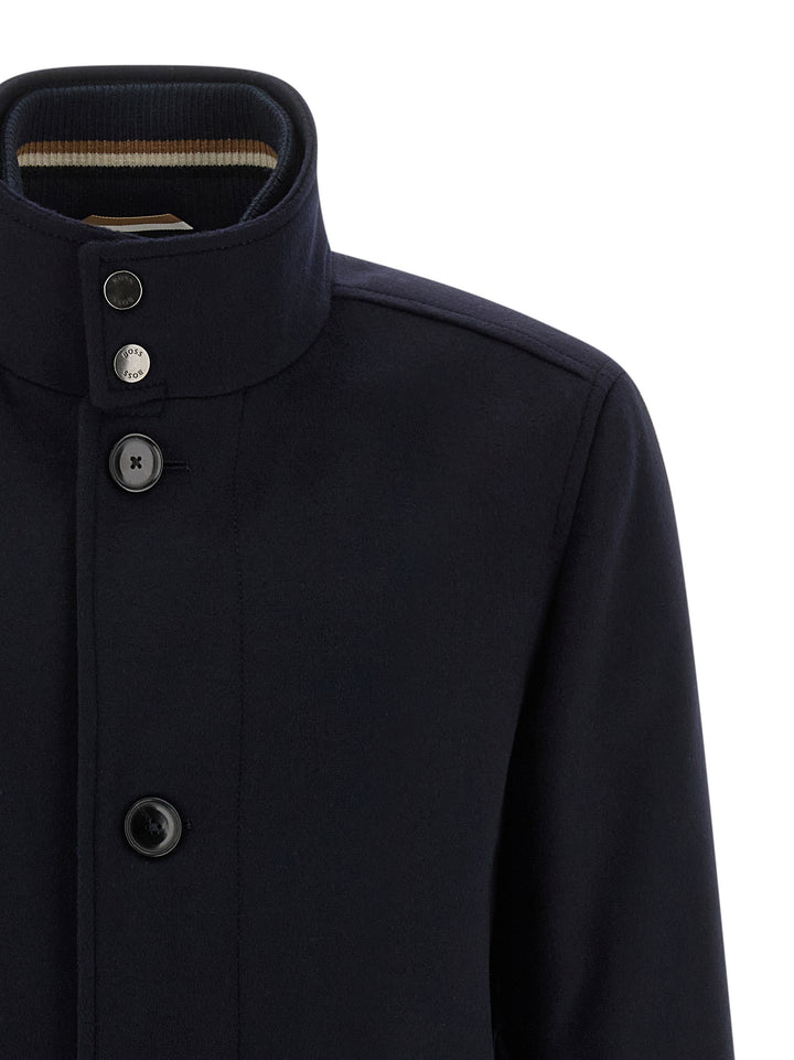 Hugo Boss Blue Wool Coat