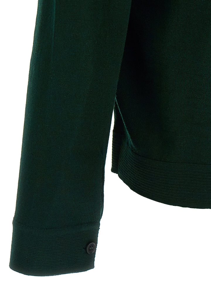 Roberto Collina Bicolor Merino Wool Cardigan