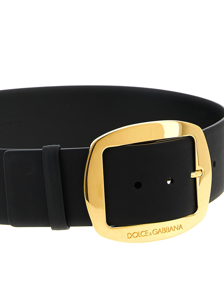 Dolce &amp; Gabbana Black Calfskin Regular Belt