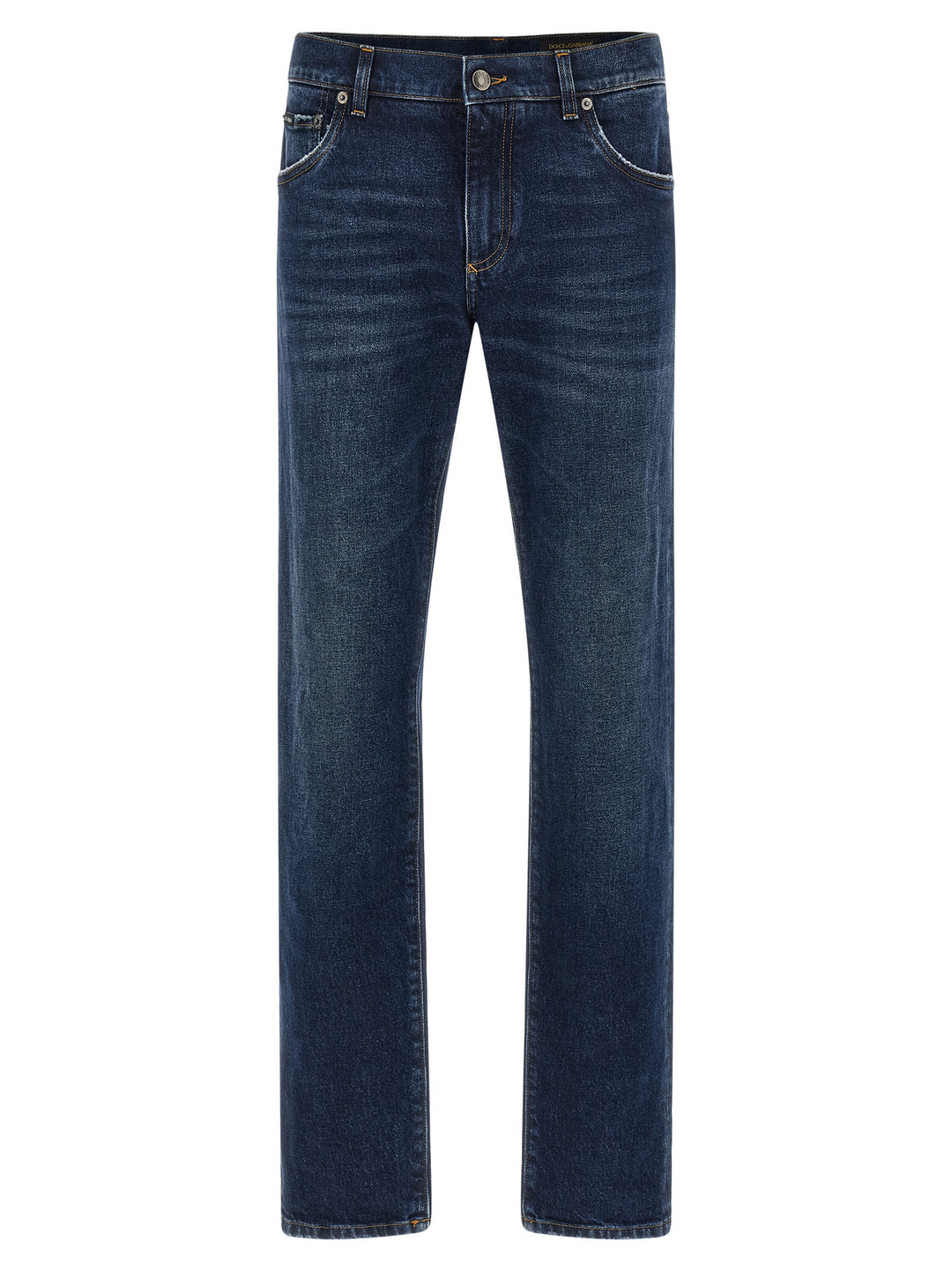 Dolce &amp; Gabbana Blue Cotton Straight-Leg Jeans