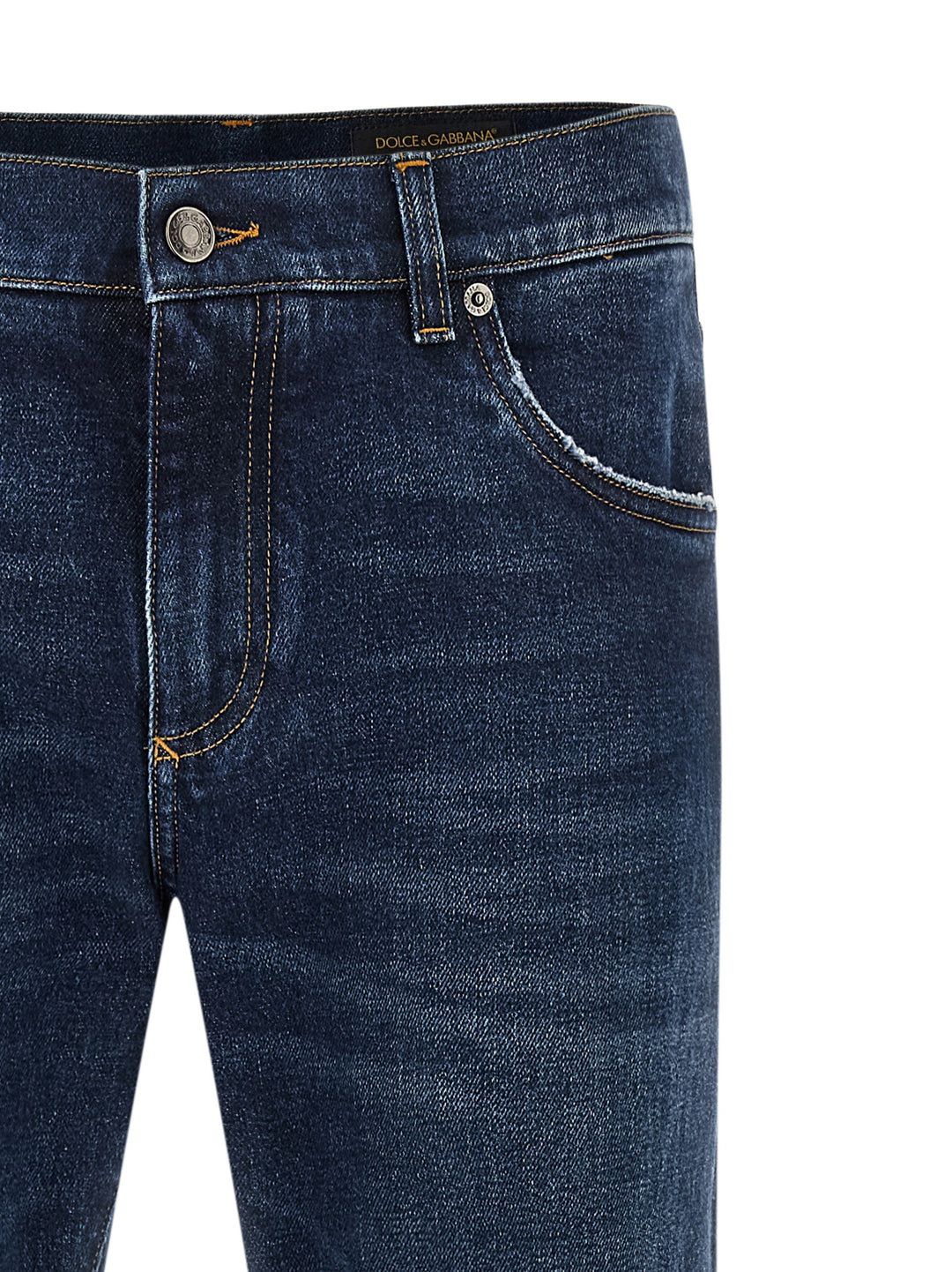 Dolce &amp; Gabbana Blue Cotton Straight-Leg Jeans