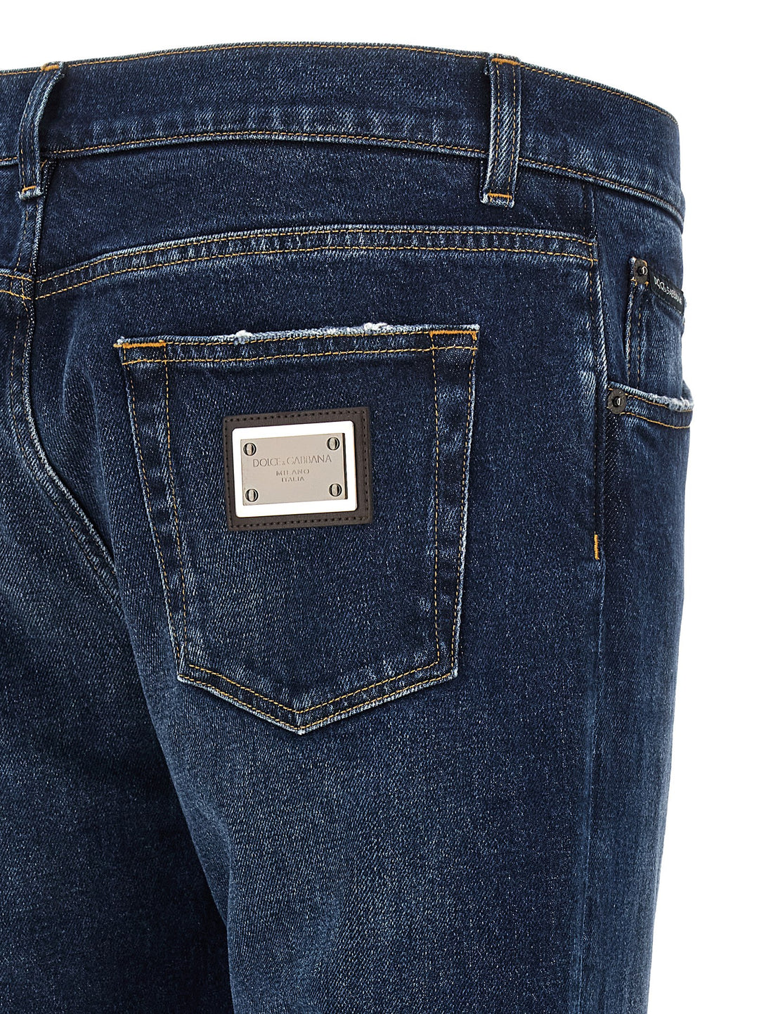 Dolce &amp; Gabbana Blue Cotton Straight-Leg Jeans