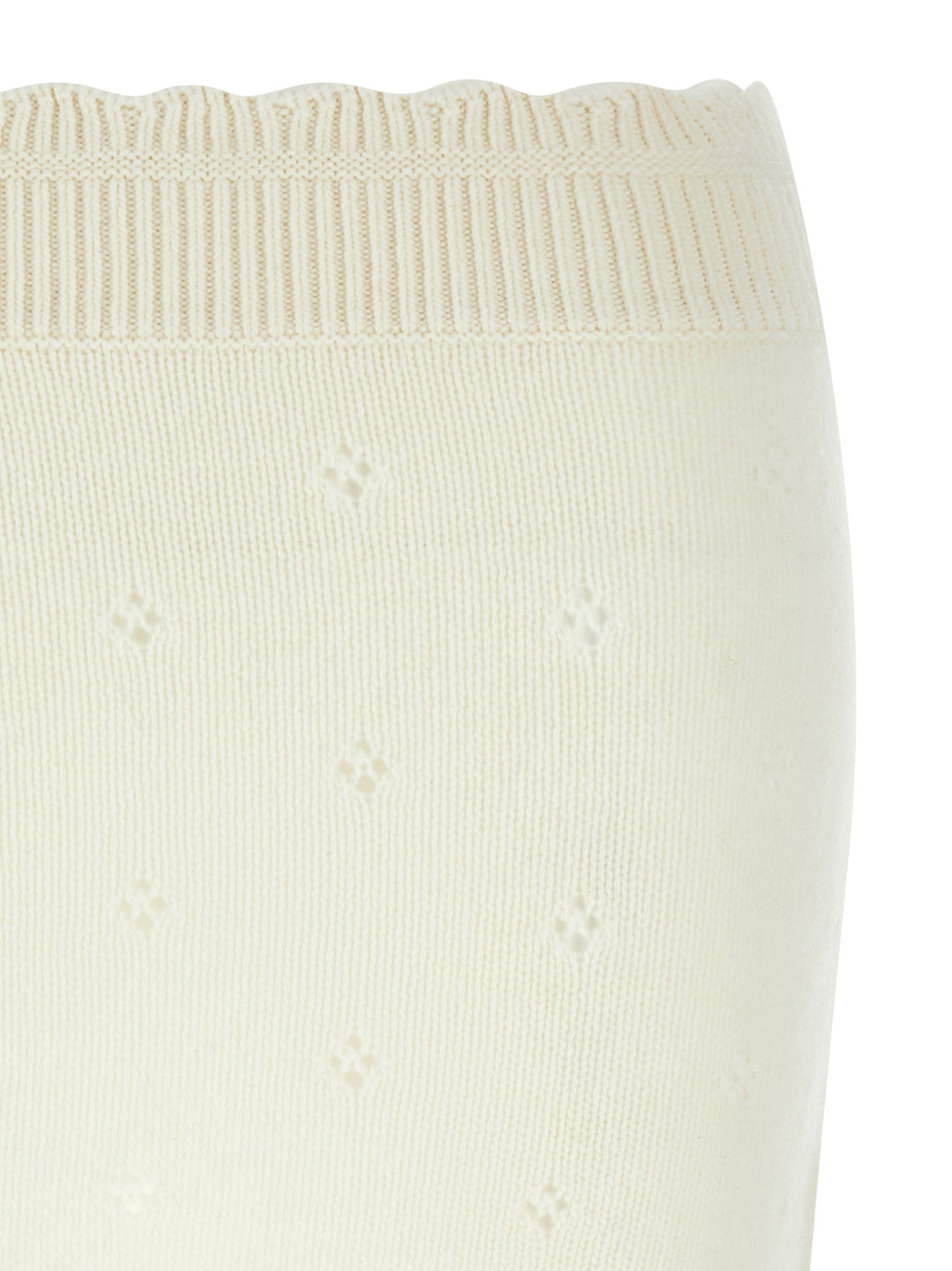 Chloé White Wool Long Skirt