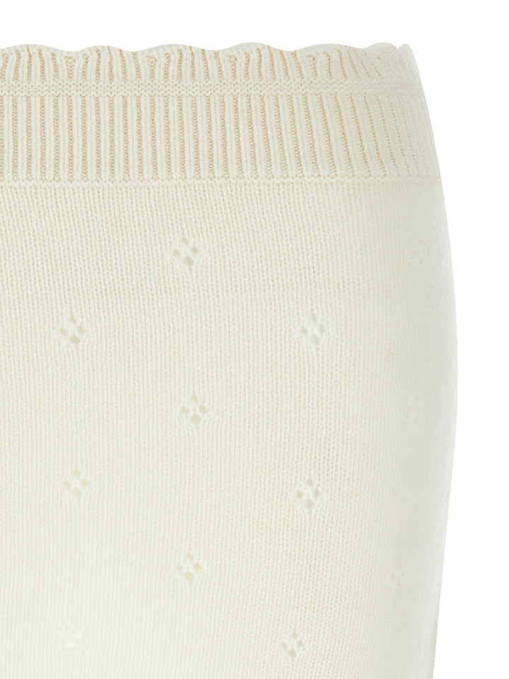 Chloé White Wool Long Skirt