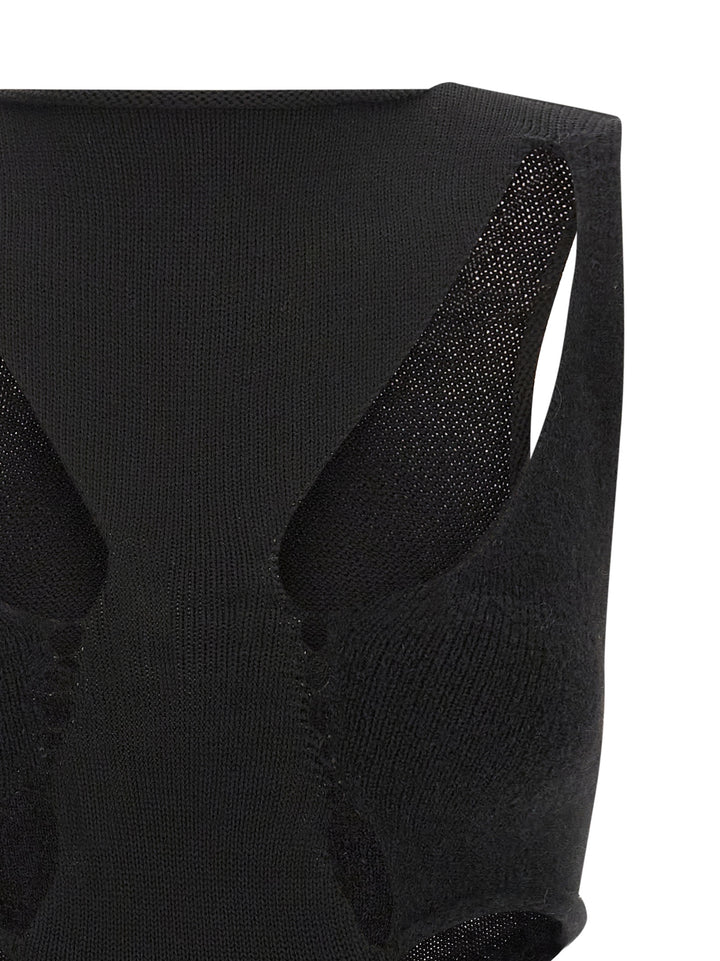 Rick Owens Black Wool Tank Tops