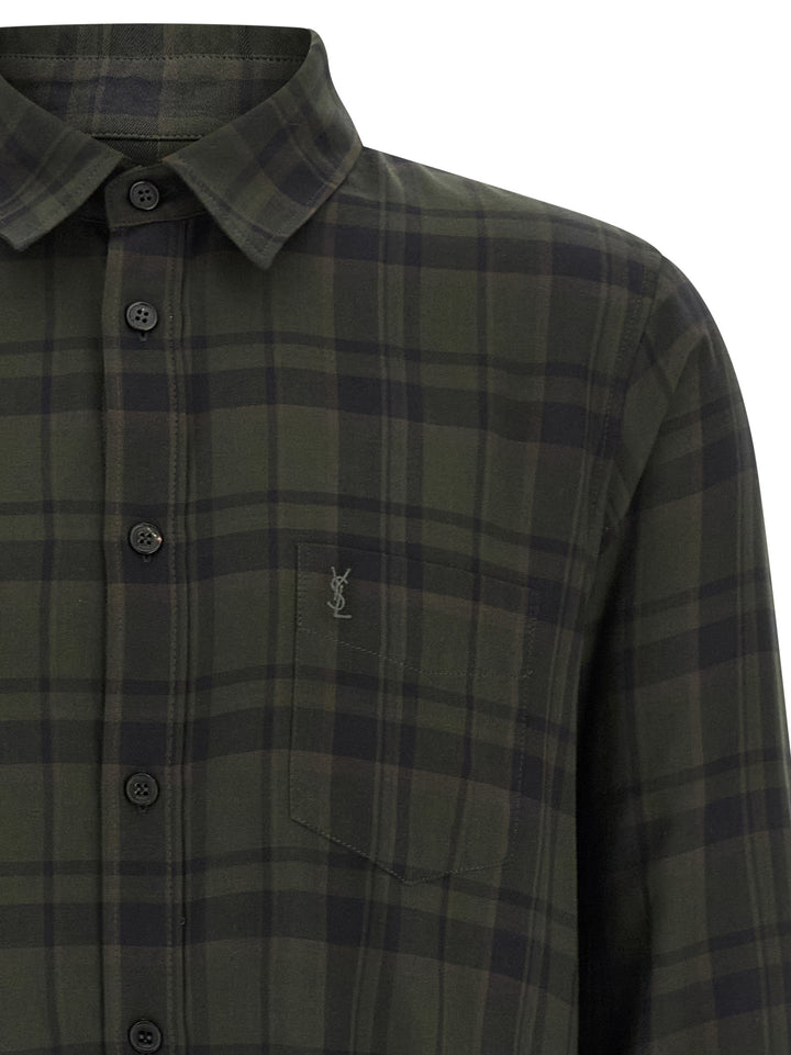 Saint Laurent Bicolor Cotton Blouse