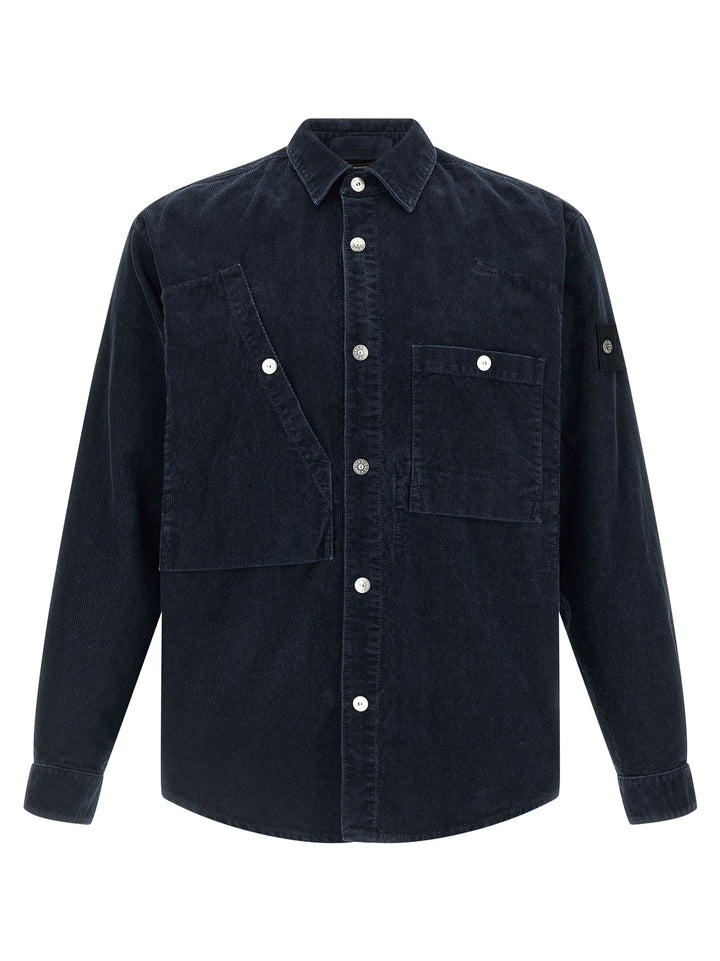 Stone Island Blue Cotton Blouse