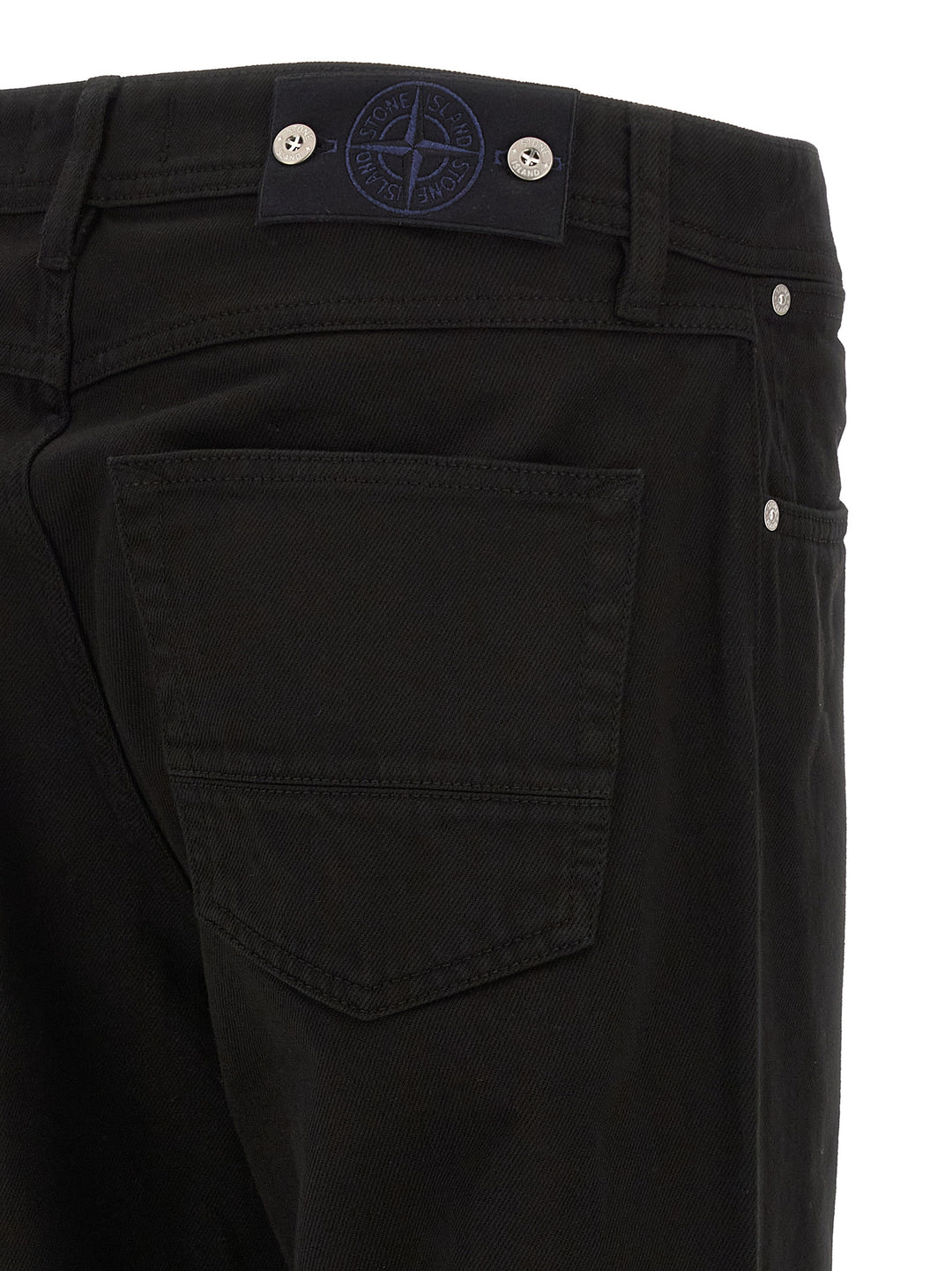 Stone Island Black Cotton Straight-Leg Jeans