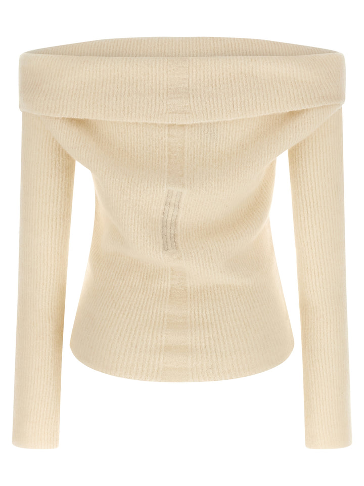 Rick Owens White Wool Cardigan