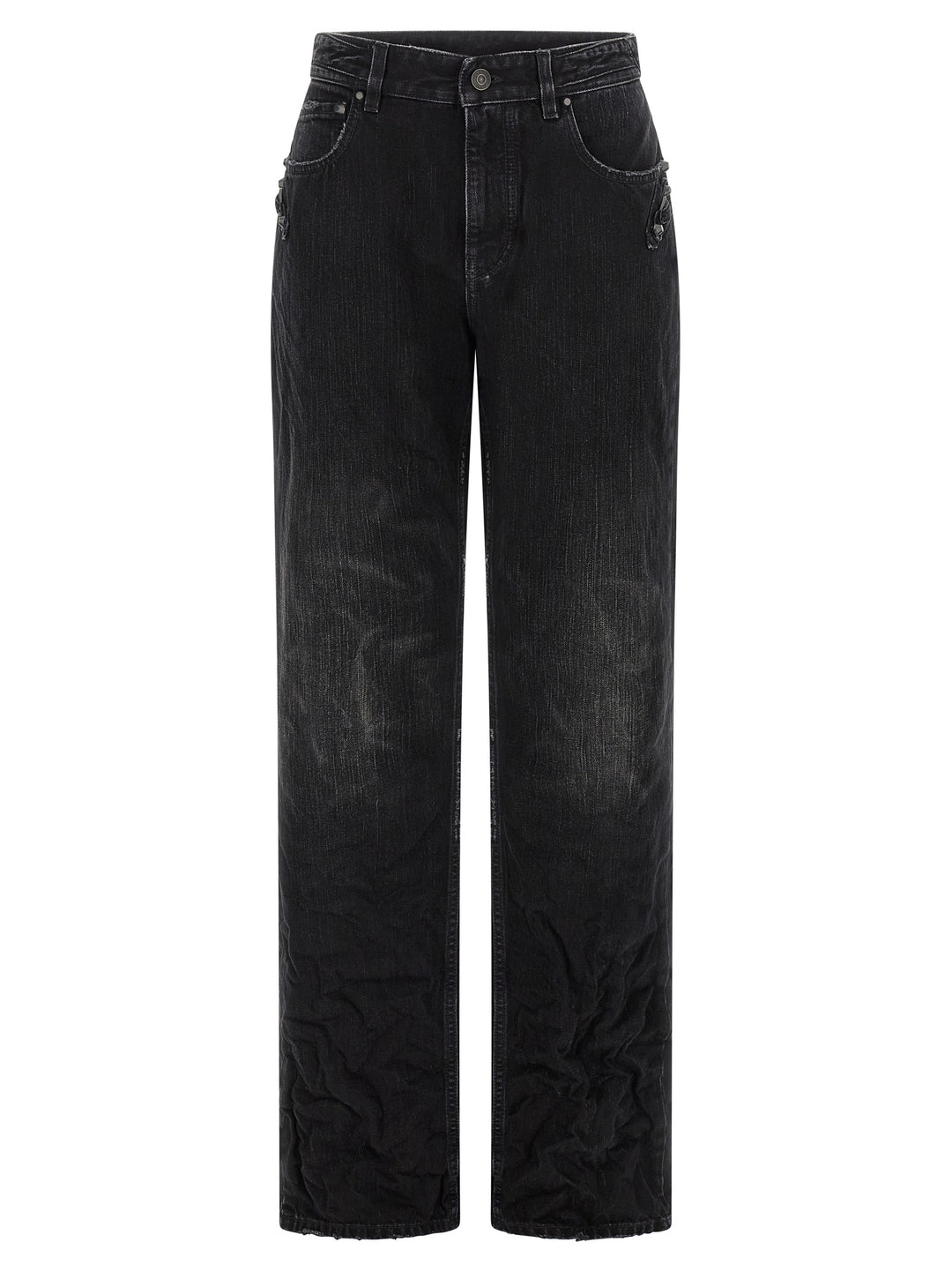Balenciaga Black Cotton Straight-Leg Jeans