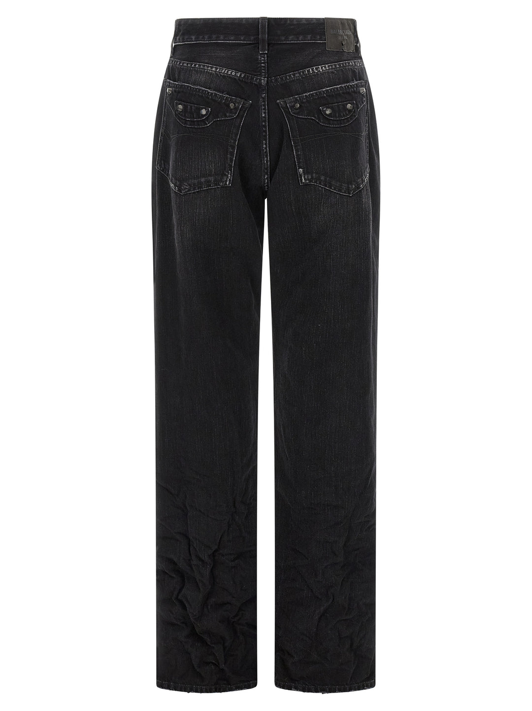 Balenciaga Black Cotton Straight-Leg Jeans