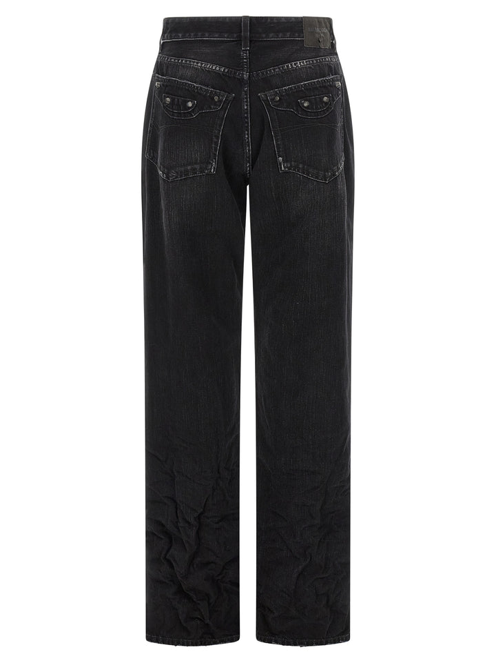 Balenciaga Black Cotton Straight-Leg Jeans
