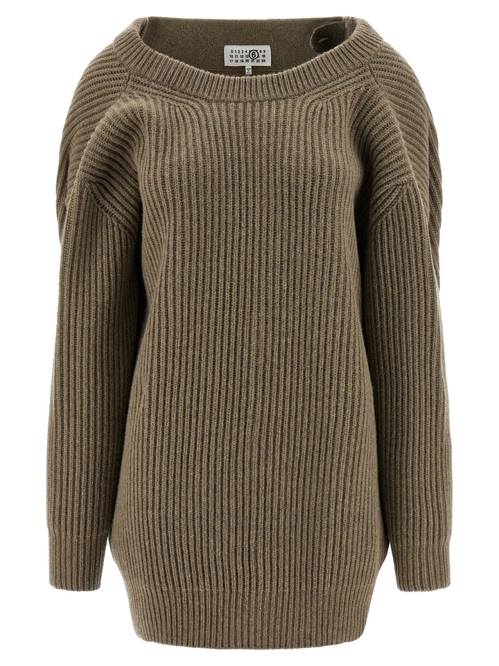 MM6 Maison Margiela Beige Virgin Wool Short Dress