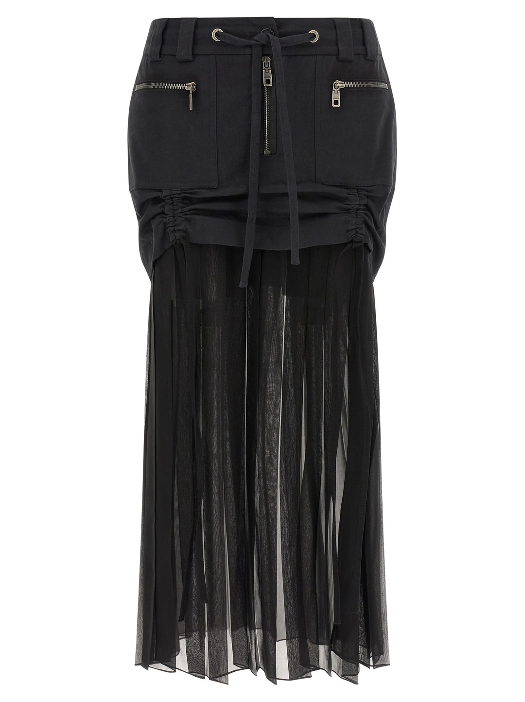 Dolce &amp; Gabbana Black Silk Midi Skirt