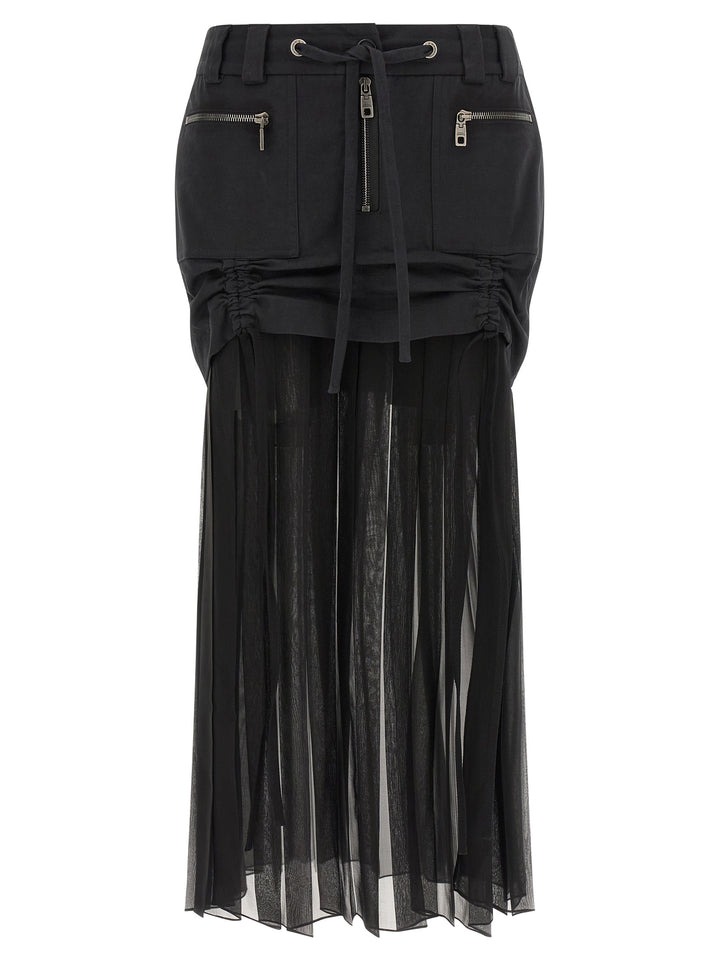 Dolce &amp; Gabbana Black Silk Midi Skirt