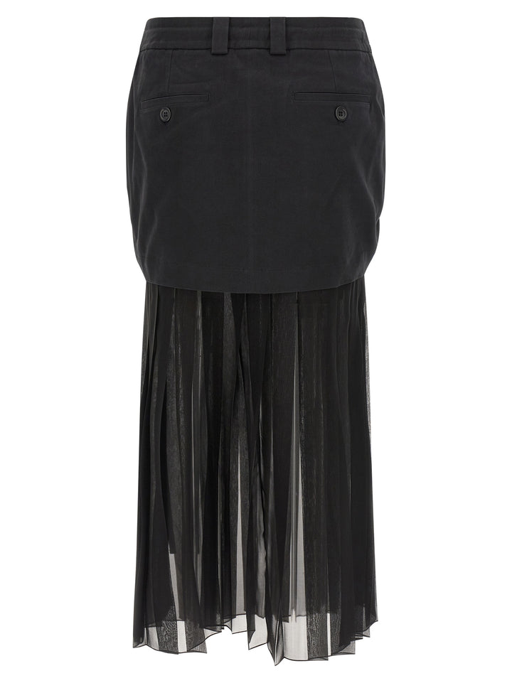 Dolce &amp; Gabbana Black Silk Midi Skirt