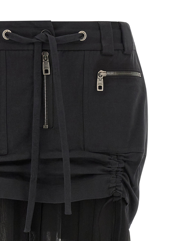 Dolce &amp; Gabbana Black Silk Midi Skirt
