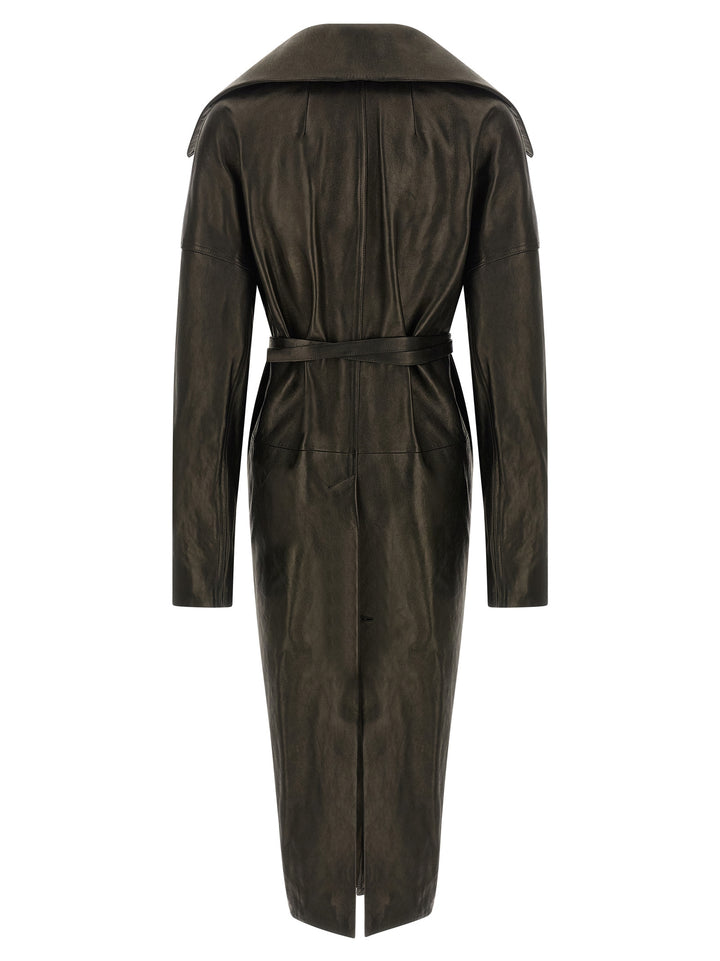 Rick Owens Black Lamb Leather Coat