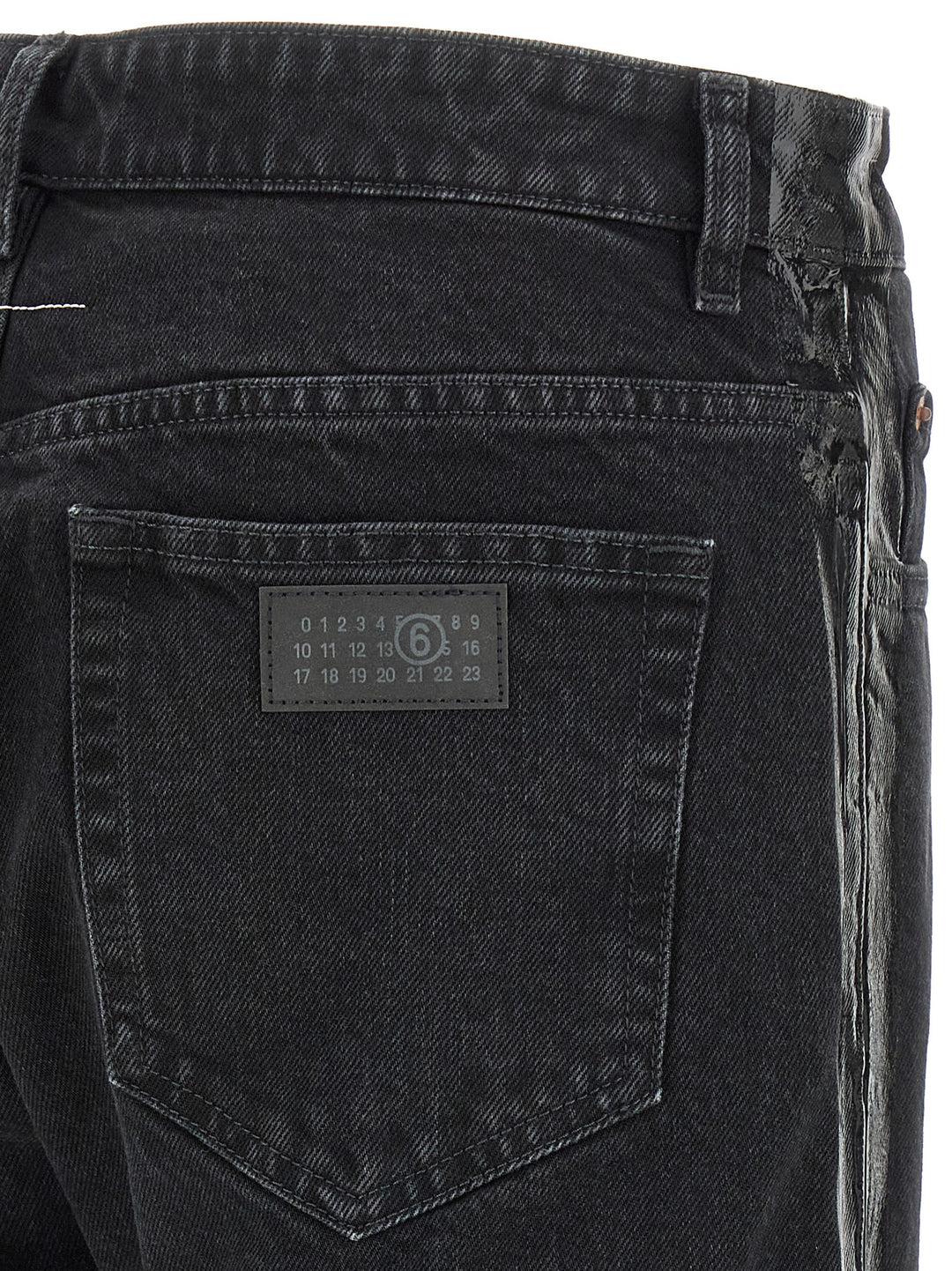 MM6 Maison Margiela Black Cotton Tapered Jeans