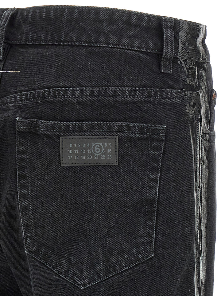 MM6 Maison Margiela Black Cotton Tapered Jeans