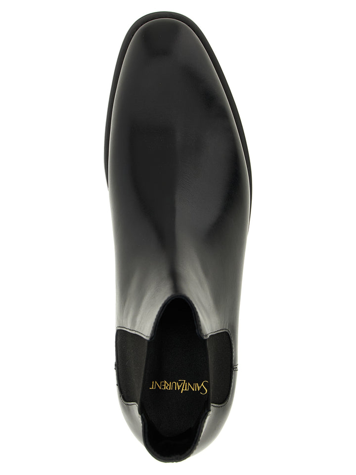 Saint Laurent Black Calfskin Chelsea Boots