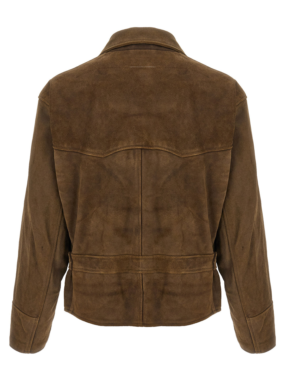 MM6 Maison Margiela Brown Calfskin Leather Jacket