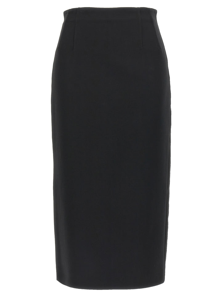 Max Mara Black Viscose Midi Skirt