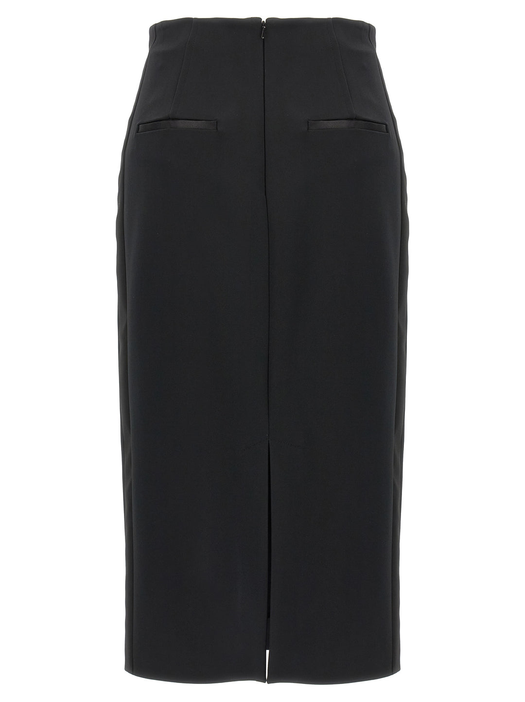 Max Mara Black Viscose Midi Skirt